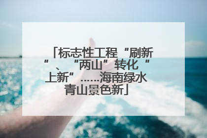 标志性工程“刷新”、“两山”转化“上新”……海南绿水青山景色新
