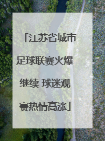 江苏省城市足球联赛火爆继续 球迷观赛热情高涨