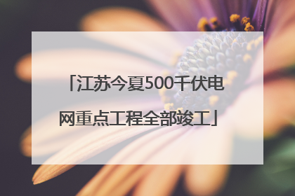 江苏今夏500千伏电网重点工程全部竣工