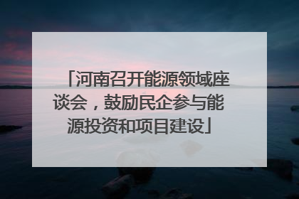 河南召开能源领域座谈会，鼓励民企参与能源投资和项目建设