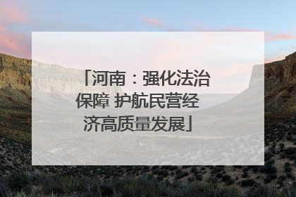 河南：强化法治保障 护航民营经济高质量发展