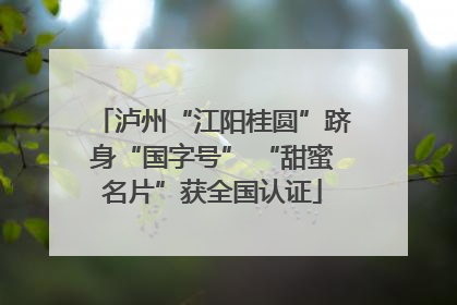 泸州“江阳桂圆”跻身“国字号” “甜蜜名片”获全国认证