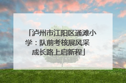 泸州市江阳区通滩小学：队前考核展风采 成长路上启新程