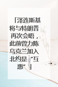 泽连斯基将与特朗普再次会晤，此前曾力陈乌克兰加入北约是“互惠”