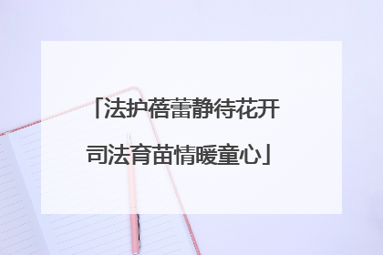 法护蓓蕾静待花开 司法育苗情暖童心