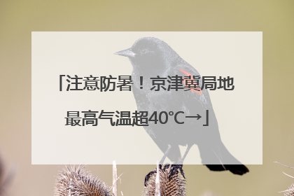 注意防暑！京津冀局地最高气温超40℃→