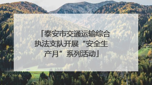 泰安市交通运输综合执法支队开展“安全生产月”系列活动