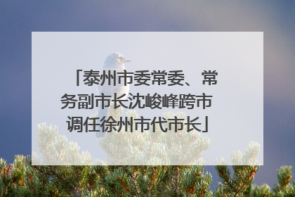泰州市委常委、常务副市长沈峻峰跨市调任徐州市代市长