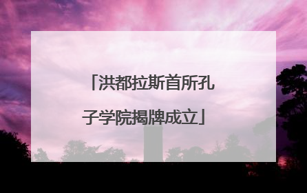 洪都拉斯首所孔子学院揭牌成立