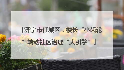 济宁市任城区：楼长“小齿轮”转动社区治理“大引擎”
