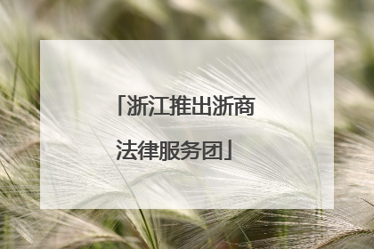 浙江推出浙商法律服务团