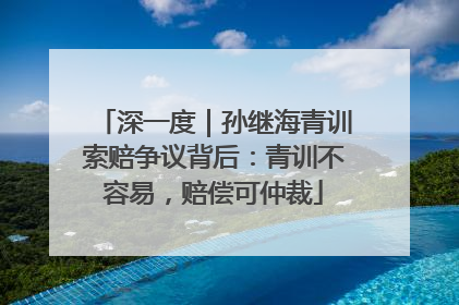 深一度｜孙继海青训索赔争议背后：青训不容易，赔偿可仲裁