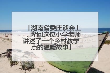 湖南省委座谈会上，隆回这位小学老师讲述了一个乡村教学点的温暖故事
