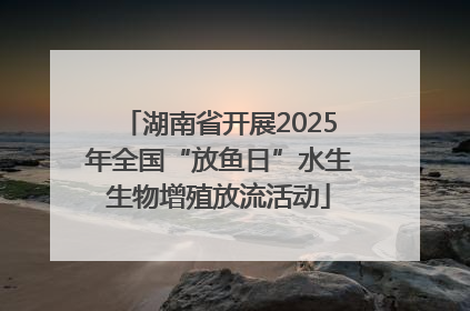湖南省开展2025年全国“放鱼日”水生生物增殖放流活动