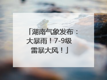 湖南气象发布：大暴雨！7-9级雷暴大风！