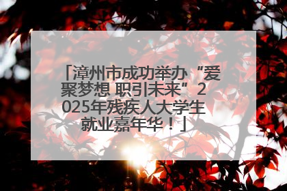 漳州市成功举办“爱聚梦想 职引未来”2025年残疾人大学生就业嘉年华！
