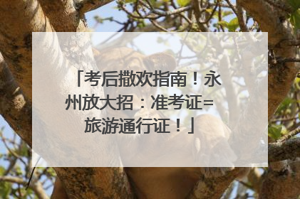 考后撒欢指南！永州放大招：准考证=旅游通行证！