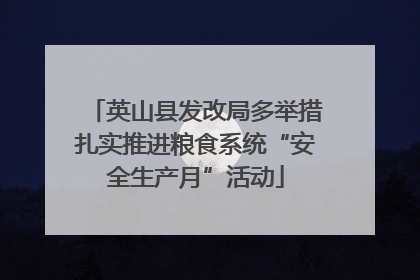 英山县发改局多举措扎实推进粮食系统“安全生产月”活动