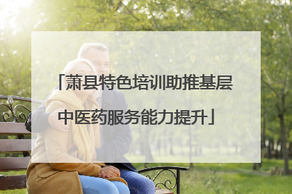 萧县特色培训助推基层中医药服务能力提升