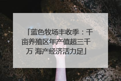 蓝色牧场丰收季：千亩养殖区年产值超三千万 海产经济活力足