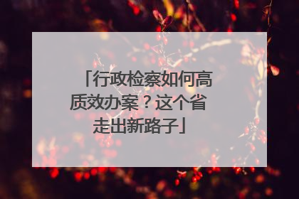 行政检察如何高质效办案？这个省走出新路子