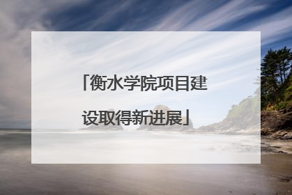 衡水学院项目建设取得新进展