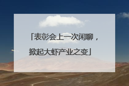 表彰会上一次闲聊，掀起大虾产业之变