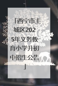 西宁市主城区2025年义务教育小学升初中招生公告