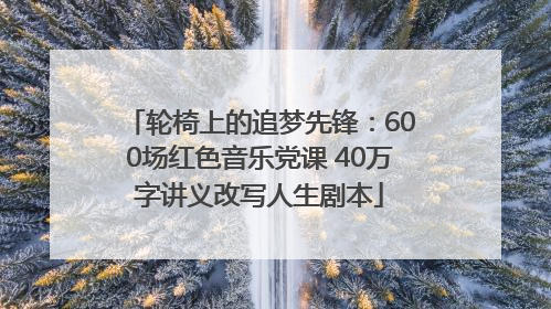 轮椅上的追梦先锋：600场红色音乐党课 40万字讲义改写人生剧本