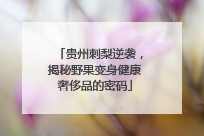 贵州刺梨逆袭，揭秘野果变身健康奢侈品的密码