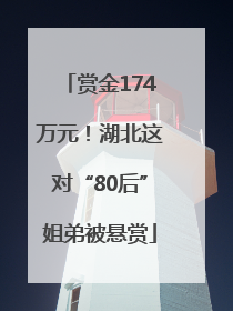 赏金174万元！湖北这对“80后”姐弟被悬赏