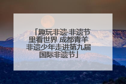 趣玩非遗·非遗节里看世界 成都青羊非遗少年走进第九届国际非遗节