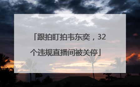 跟拍盯拍韦东奕，32个违规直播间被关停