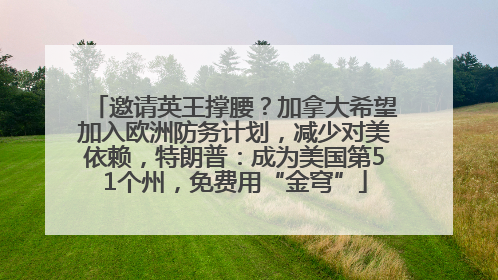 邀请英王撑腰？加拿大希望加入欧洲防务计划，减少对美依赖，特朗普：成为美国第51个州，免费用“金穹”