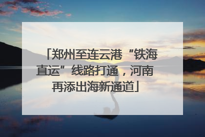 郑州至连云港“铁海直运”线路打通，河南再添出海新通道