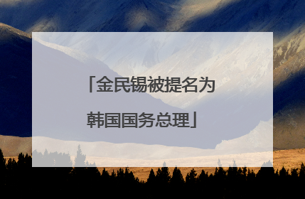 金民锡被提名为韩国国务总理