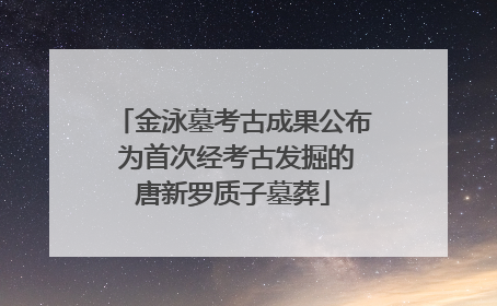 金泳墓考古成果公布 为首次经考古发掘的唐新罗质子墓葬