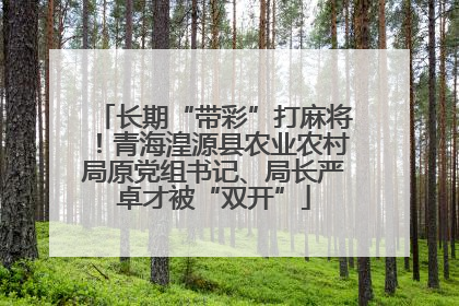 长期“带彩”打麻将！青海湟源县农业农村局原党组书记、局长严卓才被“双开”
