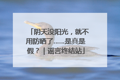 阴天没阳光，就不用防晒了……是真是假？｜谣言终结站