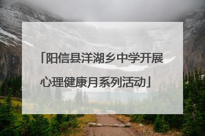 阳信县洋湖乡中学开展心理健康月系列活动