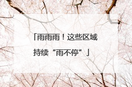 雨雨雨！这些区域持续“雨不停”