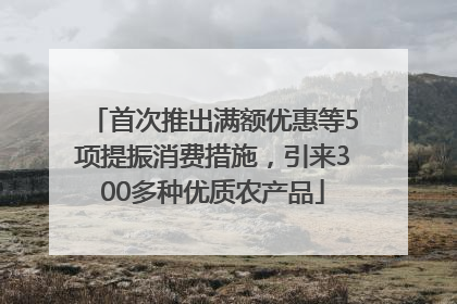 首次推出满额优惠等5项提振消费措施，引来300多种优质农产品