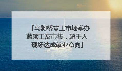 马驹桥零工市场举办蓝领工友市集，超千人现场达成就业意向