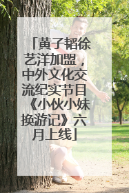 黄子韬徐艺洋加盟，中外文化交流纪实节目《小伙小妹换游记》六月上线