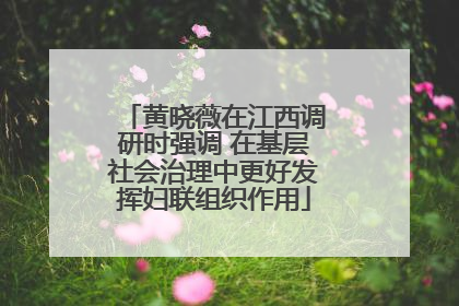 黄晓薇在江西调研时强调 在基层社会治理中更好发挥妇联组织作用