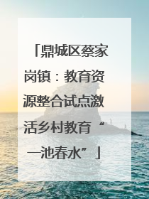 鼎城区蔡家岗镇：教育资源整合试点激活乡村教育“一池春水”
