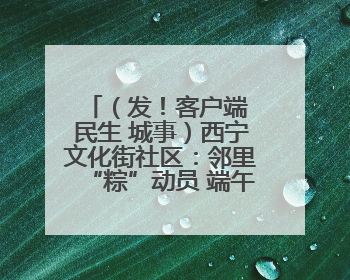 （发！客户端 民生 城事）西宁文化街社区：邻里“粽”动员 端午欢乐多