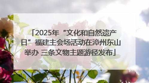 2025年“文化和自然遗产日”福建主会场活动在漳州东山举办 三条文物主题游径发布