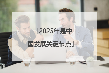 2025年是中国发展关键节点
