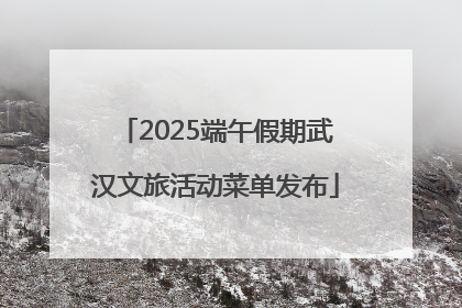 2025端午假期武汉文旅活动菜单发布